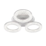 Lustra LED FREJA cu Telecomanda, 50W, 3000K/4000K/6000K, Dimabil, Alb, Cristale, 3 Cercuri ModernLight Concept