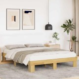 vidaXL Cadru de pat fără saltea 135x190 cm din lemn masiv de stejar 851959