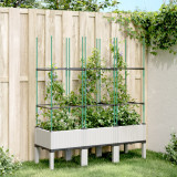 Jardiniera de gradina cu spalier, alb, 120x40x142,5 cm PP GartenMobel Dekor, vidaXL