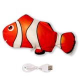 Jucarie pentru pisici tip peste miscator Nuxie, 30 cm, cablu USB, din plus, rosu