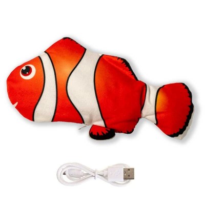 Jucarie pentru pisici tip peste miscator Nuxie, 30 cm, cablu USB, din plus, rosu foto