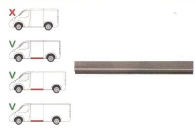 Panou reparatie lateral Ford Transit (V184/5) 05.2000-04.2006 , Transit/Tourneo (V347/8) 05.2006-04.2013,Partea Stanga, Laterala inferioara, pentru m foto