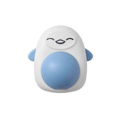 Jucarie interactiva Model Pinguin pentru pisicute cu minge rotativa 360&amp;deg; din iarba Catnip, 4.3 x 6 cm, Albastru foto