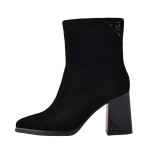 Ghete damă, din piele naturală, Jose Simon, K11382R, negru