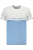 Trussardi Tricou barbati, cu imprimeu, Regular fit, Alb si albastru deschis
