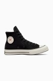 Converse tenisi din piele intoarsa Chuck 70 culoarea negru, A09474C