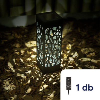Lampă solară detașabilă - design grilă, negru - 19 x 6,2 cm - 1 bucată foto