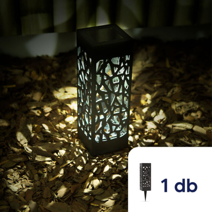 Lampă solară detașabilă - design grilă, negru - 19 x 6,2 cm - 1 bucată