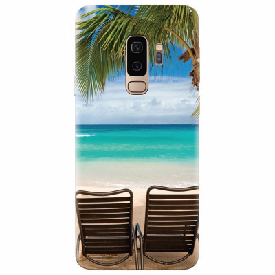 Husa silicon pentru Samsung S9 Plus, Beach Chairs Palm Tree Seaside foto