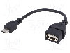 Cablu USB A soclu, USB B micro mufa, OTG, USB 2.0, lungime 0.15m, negru, AKYGA - AK-AD-09
