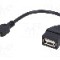 Cablu USB A soclu, USB B micro mufa, OTG, USB 2.0, lungime 0.15m, negru, AKYGA - AK-AD-09