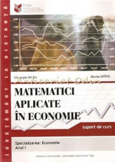 Matematici Aplicate In Economie. Suport De Curs - Gheorghe Rusu foto
