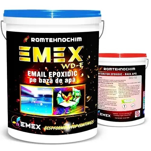 Pachet Email Epoxidic Emulsionat &ldquo;Emex WD-E&rdquo; - Albastru - Bid. 10 Kg + Intaritor 10 Kg