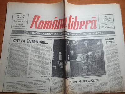 romania libera 4 februarie 1990-art. &amp;quot; pe cine aparau atacatorii ? &amp;quot; foto
