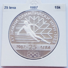 372 Bulgaria 25 Leva 1987 Winter Olympics km 160 argint
