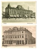 SV * Ploiesti LOT x 2 carti postale: PRIMARIA / Piata Centrala si HOTEL EUROPA (Ed. Ioan Dragu, 1925)