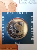 Moneda 1 ECU 1995 ( Comemorarea insulei Mauritius ) Plic numismatic / filatelic