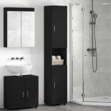 vidaXL Set dulap baie TULUM Negru 37 x 31,5 x 203 cm Lemn compozit 880352