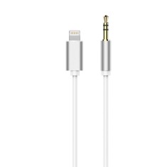Cablu AUX Lightning tata la Jack 3.5mm tata, alb , compatibil iPhone
