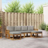 vidaXL Set de canapele de exterior 6 pcs Gri natural și deschis 3366774