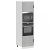 Dulap Cuptor Gossi Porto Gri Sonoma Lemn 60x57x207cm (2 Bucati) Bucatarie Modulara