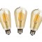 Set 3 becuri LED 4W vintage, E27, decorativ cu glob auriu