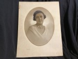 Fotografie veche format mare portret femeie fotograf Nagy Geza Arad perioada interbelica !