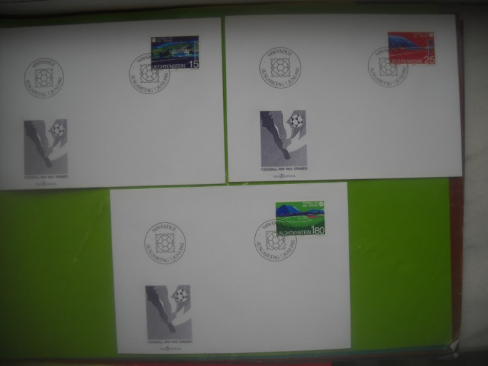 HOPCT PLIC S FDC 1243 SET 3 FDC CUPA MONDIALA LA FOTBAL 1982 LICHTENSTEIN