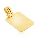 Cumpara ieftin Pandantiv din aur - plăcuță cu caneluri verticale și f&acirc;șie diagonală netedă