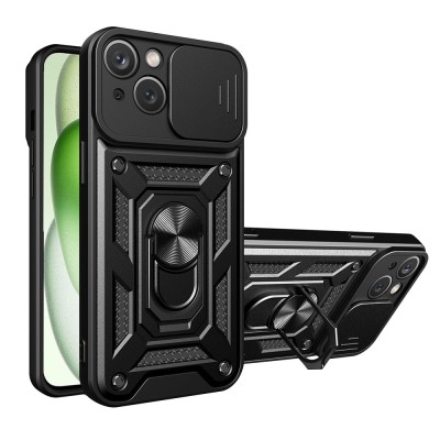 Husa iPhone 15 protectie camera Techsuit CamShield Series, negru foto