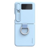 Carcasa Nillkin Cam Shield Silky Silicone compatibila cu Samsung Galaxy Z Flip 4 5G Blue