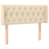 Cumpara ieftin Tablie de pat cu aripioare crem 103x16x78/88 cm textil