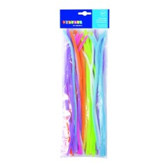 Set 50 bucati sarma plusata 6 mm diametru, 50 cm lungime, culori neon