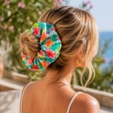Elastic de par XXL, Verde, Model Frunze Tropicale si Hibiscus, CMCLASS