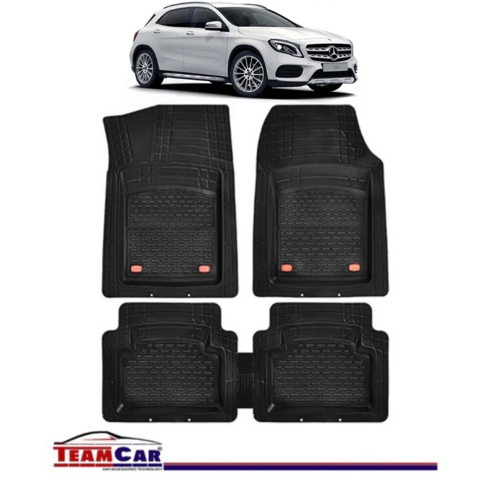 Covorase Auto TeamCar&reg; Tip Tavita Compatibile Mercedes-Benz GLA X156 (2013&ndash;2019) Negru Material Rezistent