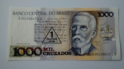 Brazilia 1000 cruzados novo unc Nd foto