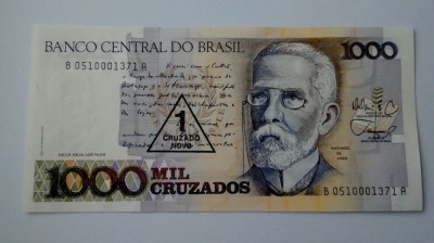 Brazilia 1000 cruzados novo unc Nd foto