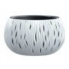 Ghiveci decorativ rotund alb 37cm Sandy Bowl GartenVIP DiyLine (cu lant, interior/exterior) Prosperplast
