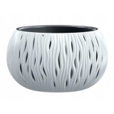 Ghiveci decorativ de flori, rotund, alb, 37x21.8 cm, Sandy Bowl GartenVIP DiyLine