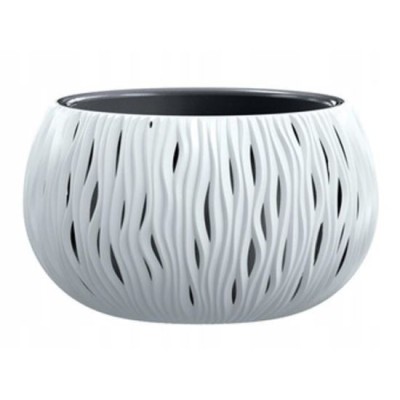Ghiveci decorativ de flori, rotund, alb, 37x21.8 cm, Sandy Bowl GartenVIP DiyLine foto