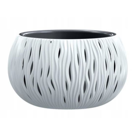 Ghiveci decorativ de flori, rotund, alb, 37x21.8 cm, Sandy Bowl GartenVIP DiyLine
