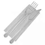 Cumpara ieftin Set 100 bucati Bis Reutilizabil - Furculita, Cutit si Servetel