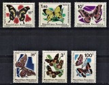 Timbre Rwanda 1966, Serie Completa Fluturi, MNH (Neuzat), Cota Michel 10&euro;, Colectie, Stare Impecabila