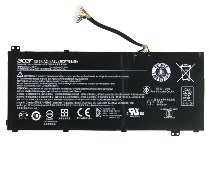 Baterie Laptop Gaming, Acer, Aspire VX5-591G, 3ICP7/61/80, AC14A8L, 11.55V, 5360mAh, 61.9Wh