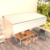 VidaXL Copertină retractabilă automat cu stor, crem, 6x3 m