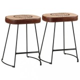 Cumpara ieftin Scaune de bar, 2 buc., maro &icirc;nchis, 40x29,5x53 cm