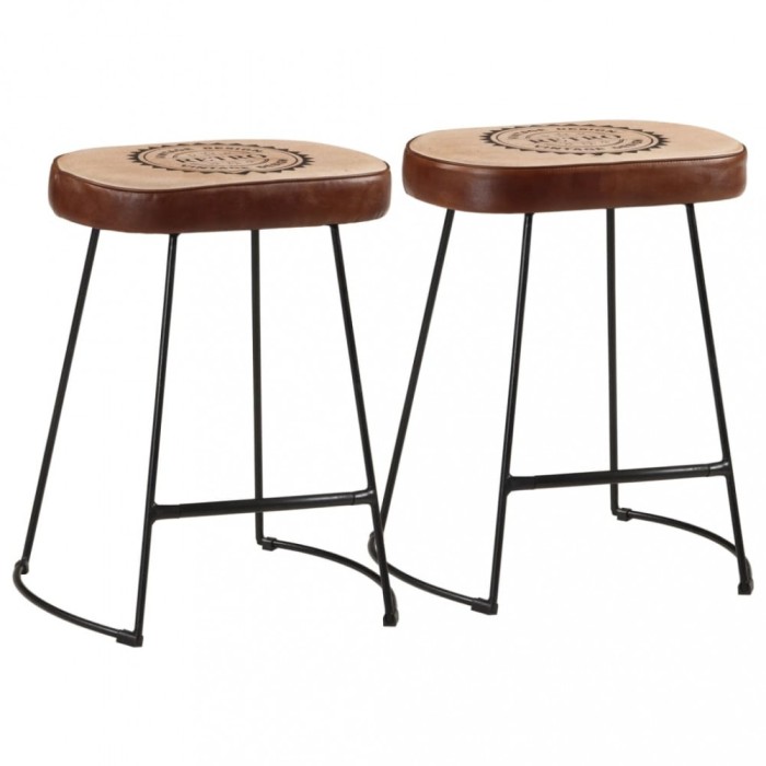 Gossi scaune de bar, 2 buc., maro inchis, 40x29,5x53 cm