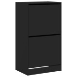 Cumpara ieftin Dulap de pantofi cu 2 sertare rabatabile, negru, 60x42x108 cm