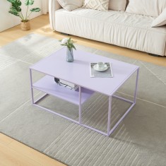 Masuta cafea Solund 90x60x45cm otel lila [en.casa] HausGarden Leisure foto