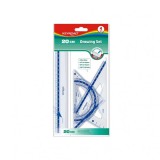 Set pentru geometrie,4 piese,plastic,20cm